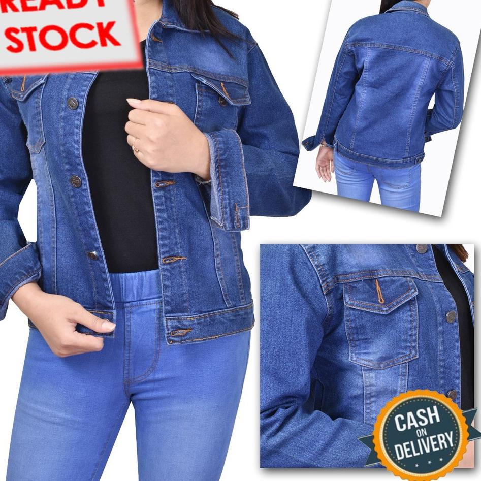 KodeB6n1M JAKET JEANS WANITA - BAHAN NGARET STREET - TIDAK LUNTUR - ARIALUXSMODE