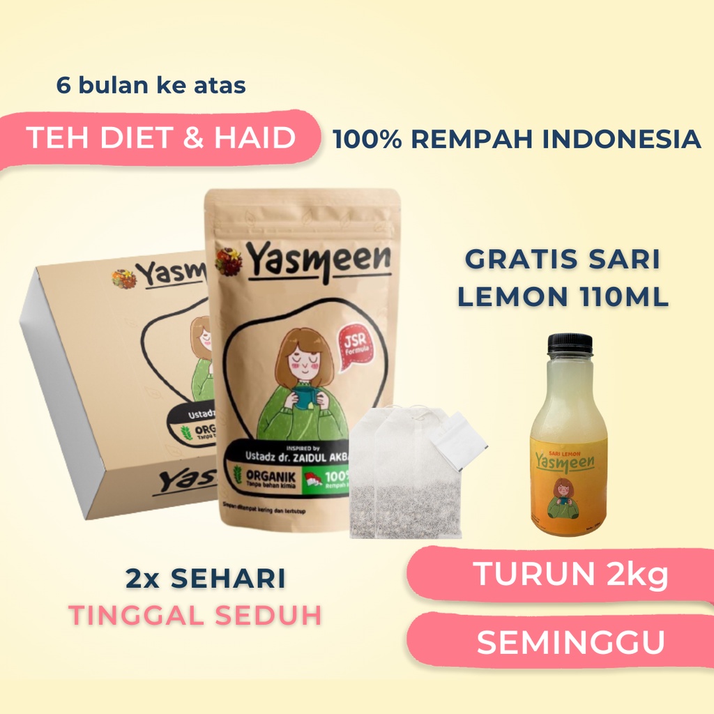 Minuman Teh Diet Pelangsing Slimming Tea Penurun Berat Badan Rempah Alami ala Dr Zaidul Akbar Tanpa Efek Samping - ARAMOMKIDS007