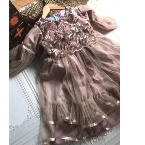 ♙ baju pesta muslim anak / baju pesta anak muslim / muslim brukat ➫