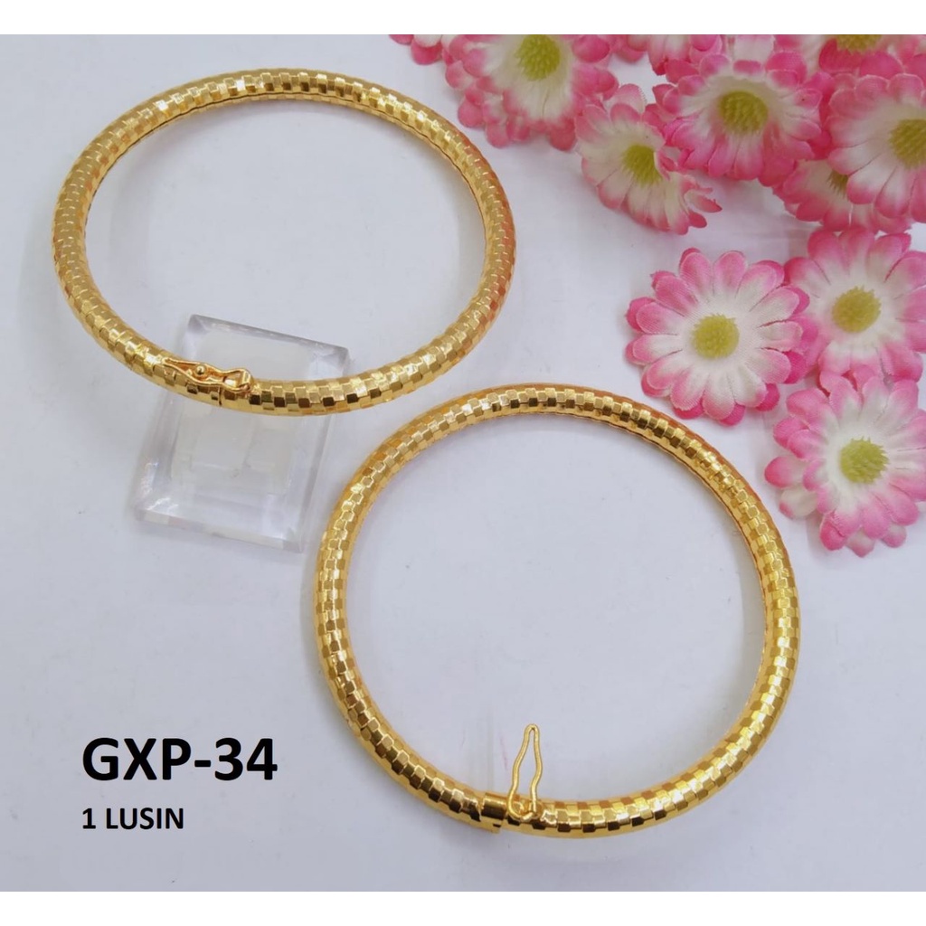 GELANG XP LINGKAR EMAS GOLD POLOS TEKSTUR TERMURAH / DUNIA GELANG TERBARU