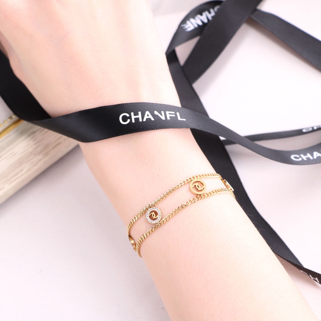 Gelang tangan dua layer ch****L titanium harga grosir bisa bayar di tempat