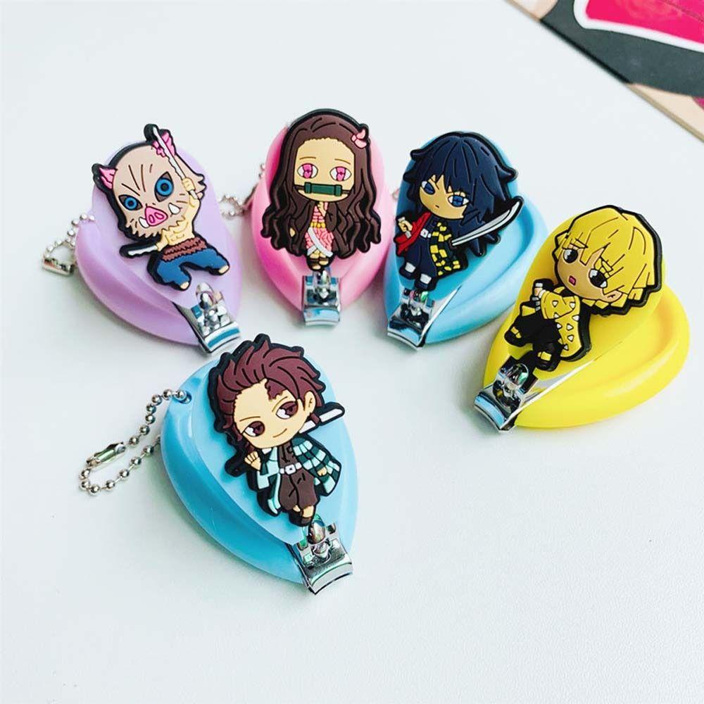 Mxbeauty Kartun Gunting Kuku Portable Anti Percikan Alat Manicure Anime Demon Slayer Finger Nail Trimmer