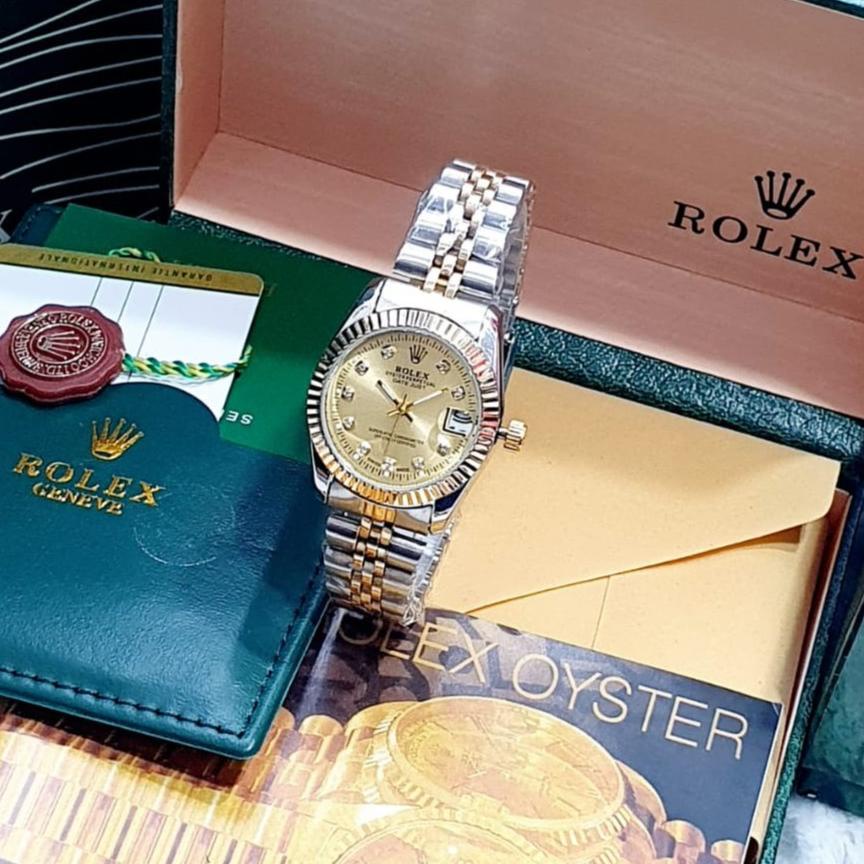 Promo |KG4|BISA COD, Jam Rolex Wanita / Jam Tangan Cewek Rolex, Jam Tangan Rolex Paket Komplit Box+P