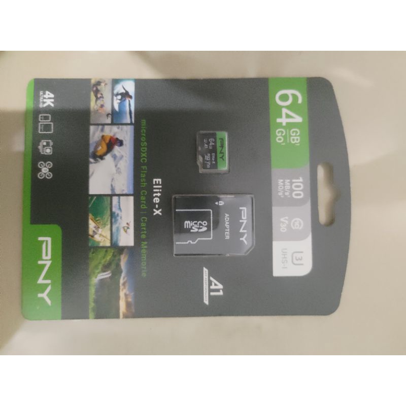 PNY Microsd 64GB 128GB 4K Class 10 Ultra HD Sangat Cocok digunakan untuk Kamera Handcame / Video Rec