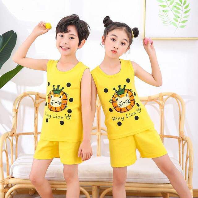 Cherry COD Setelan Bayi Tanpa Lengan / Setelan Kaos Anak Kutung / Singlet Bayi Import STL01