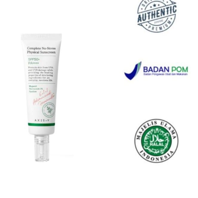♡ (READY)AXIS Y COMPLETE NO STRESS PHYSICAL SUNSCREEN 50ML SPF50 PA++++ ◌