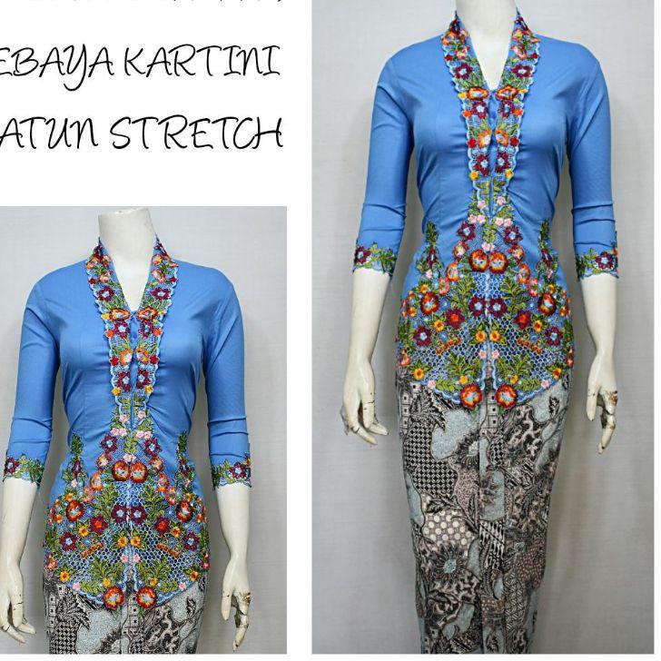 ☋ Indah KEBAYA KARTINI MODERN LENGAN 7/8 BORDIR SENADA KATUN STRETCH KEBAYA WISUDA KEBAYA KATUN KEBA