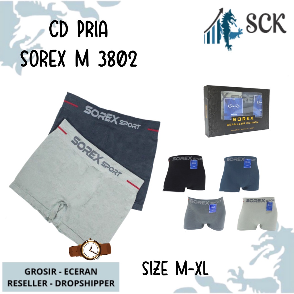 [ISI 2] CD Pria SOREX 3802 BOXER / CELANA DALAM Boxer Pria - sckmenwear GROSIR