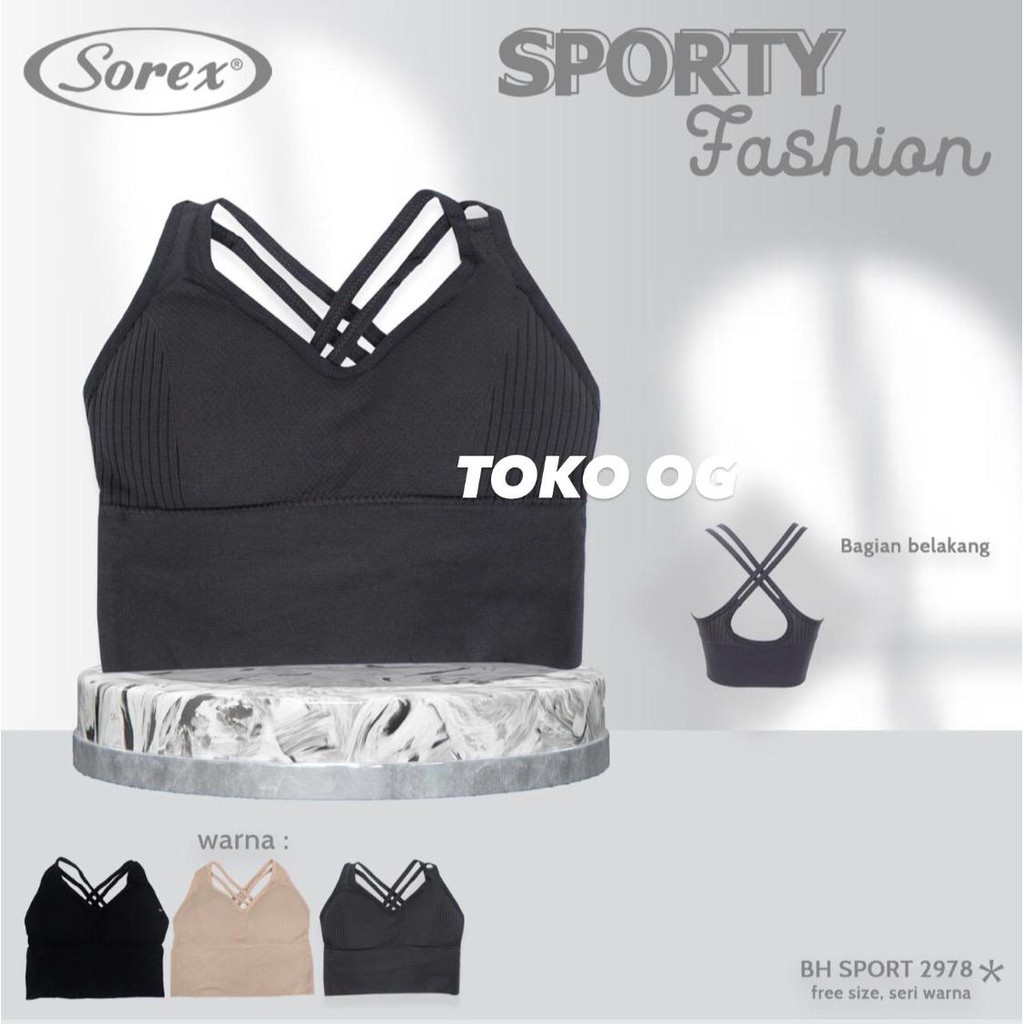 SOREX BRA SPORT FASHION 2978 BH SENAM OLAHRAGA YOGA GYM FITNESS BARU TALI SILANG Toko Babysabi