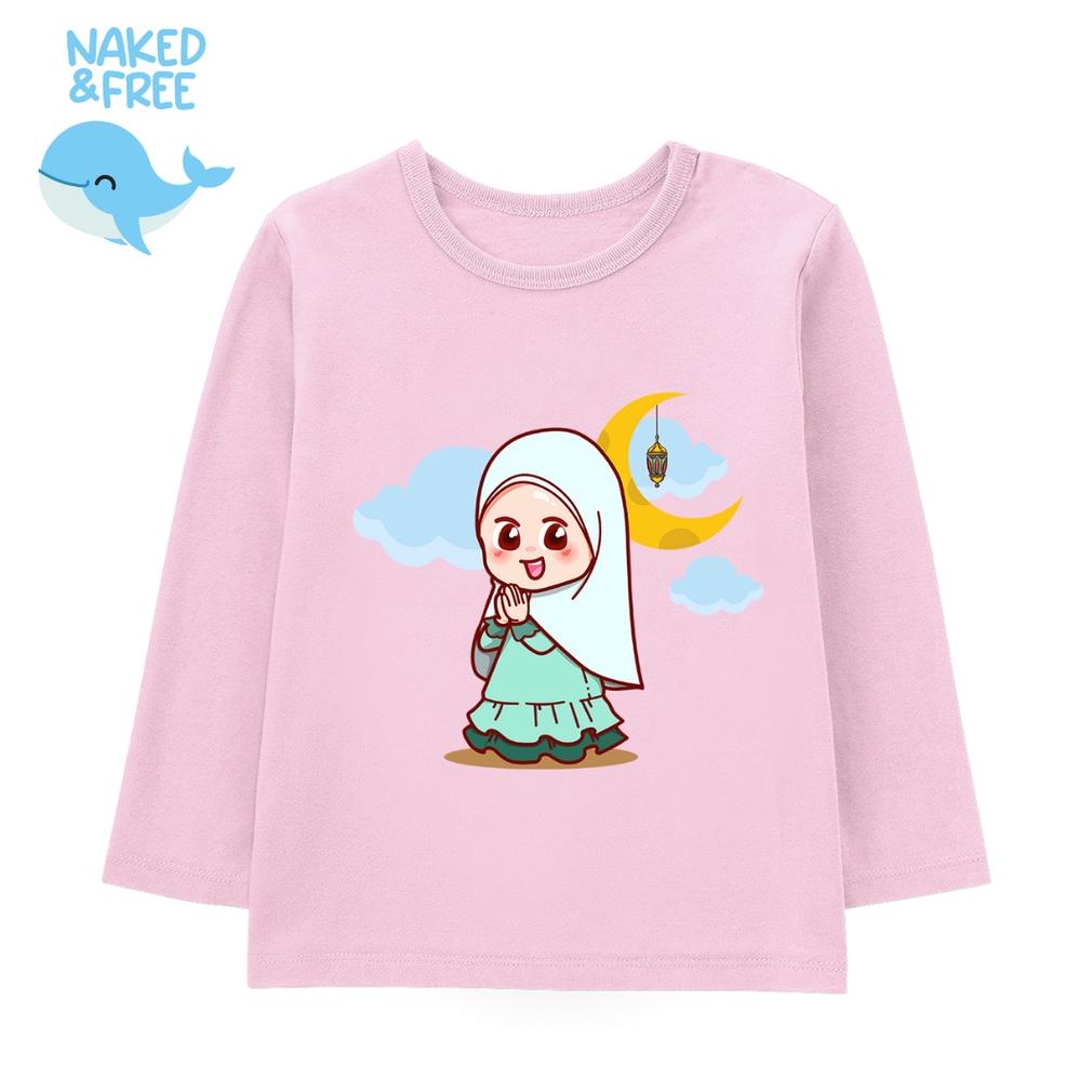 Naked & Free Azura Kids Muslim Series Kaos Adorable Girl Bayi-Dewasa Lengan Panjang Cotton Combed 30