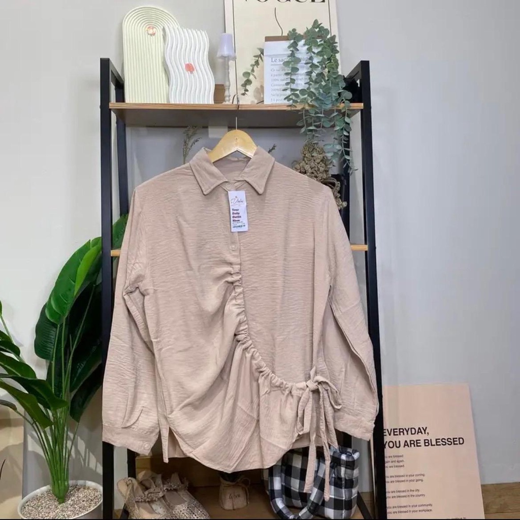 SRITA  BLOUSE SERUT /KEMEJA CRINKLE SERUT DEPAN / BLOUSE SERUT DEPAN
