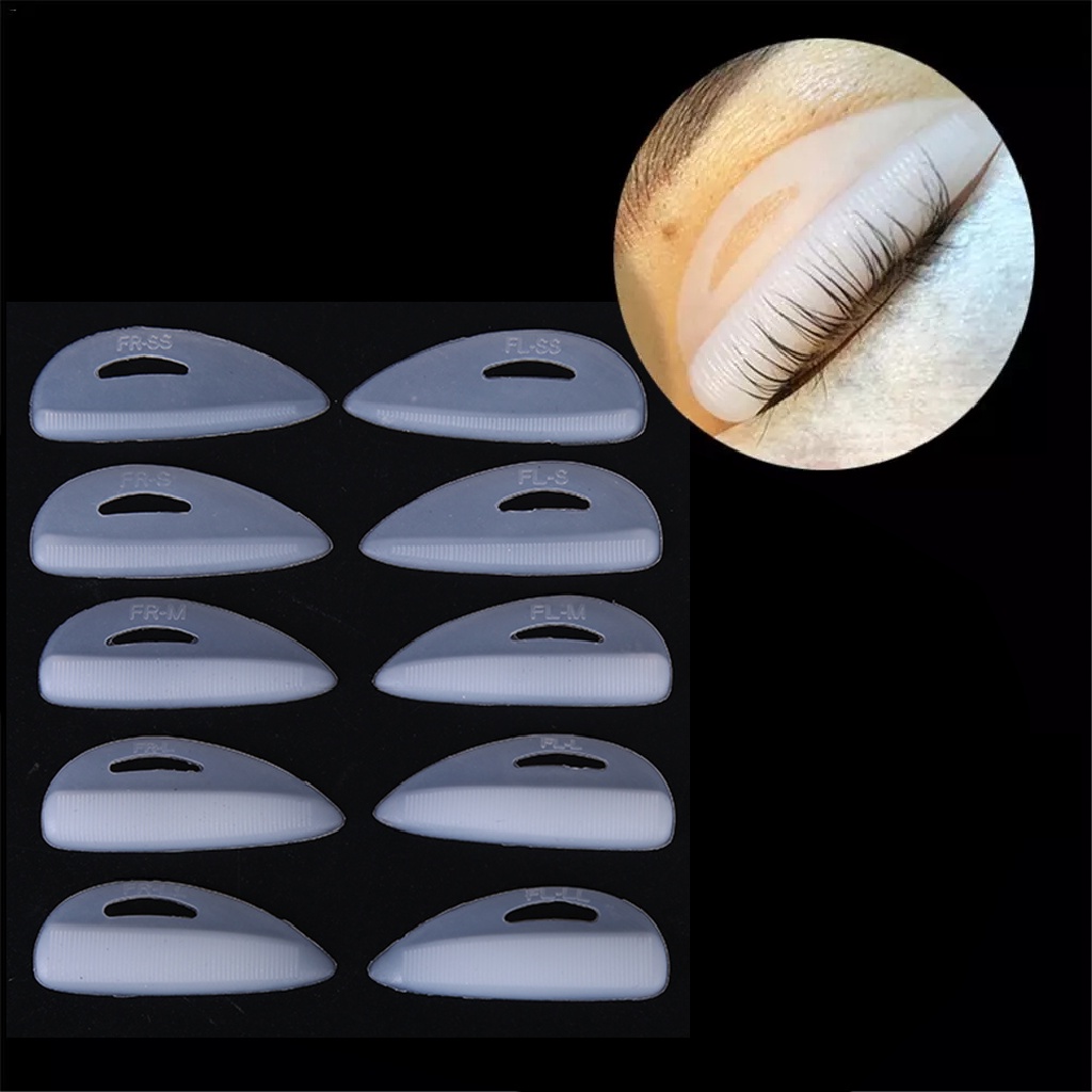 Mornin 10pcs /Set Silikon Eyelash Perm Curlers Eye Lash Extension Graft Pads id