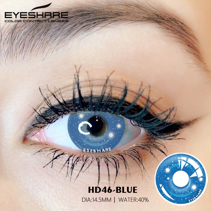 【COD】BLUE SOFTLENS BIG EYE Soft Colored Contact lens Yearly Use Cosplay Ensa Mata Soflen Mata