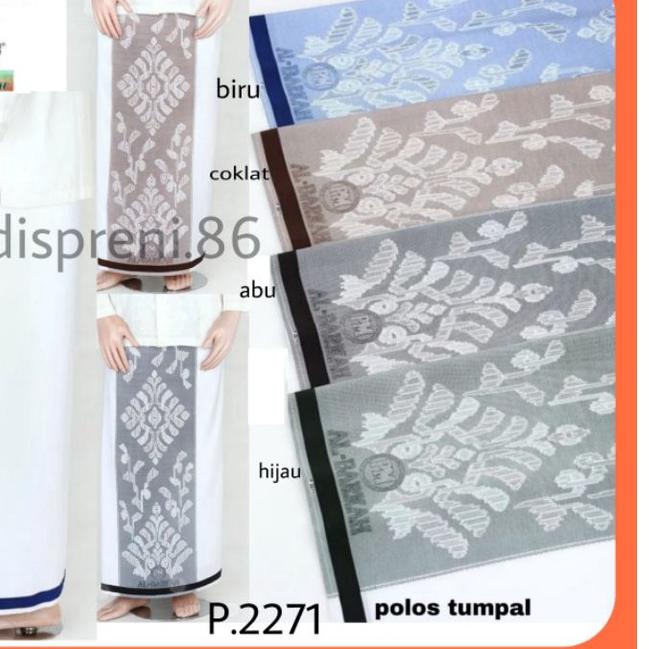 ➼ Sarung Putih Polos Samarinda Jumbo Al-Barkah design Pulau mas ☀