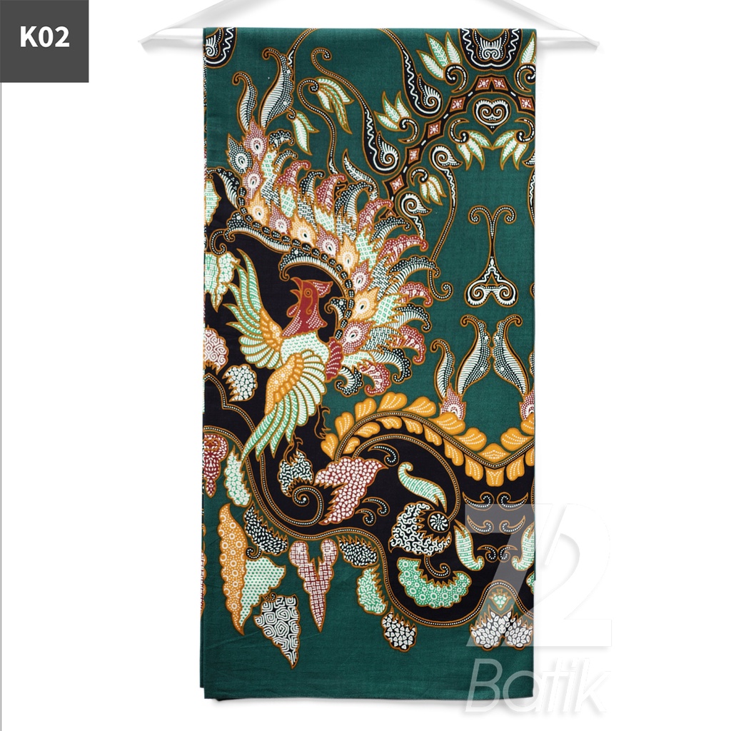 KAIN BATIK KATUN Premium Motif Burung Cendrawasih Warna Hijau 723179 Cap 72 Jarik Jarit Samping Kebat Panjang Batik Katun Modern Premium Bahan Seragam Batik Pernikahan Kantor Keluarga Murah Kamen Jadi Batik Bali Lembaran