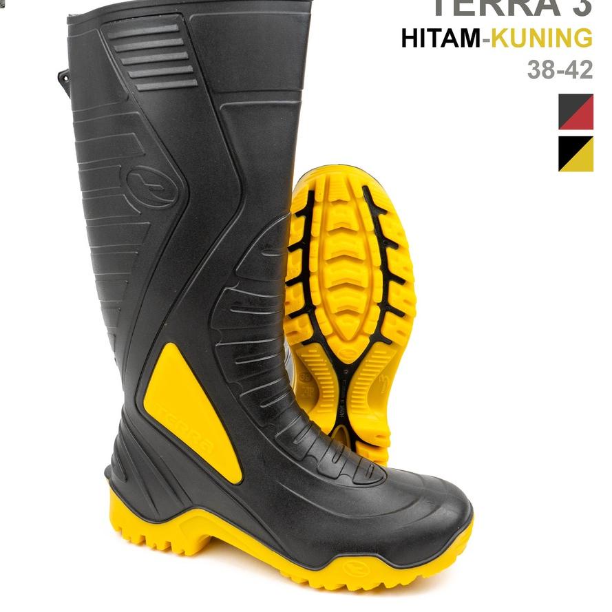 ★ AP Boots AP TERRA 3 HITAM KUNING - Sepatu boots PVC ★