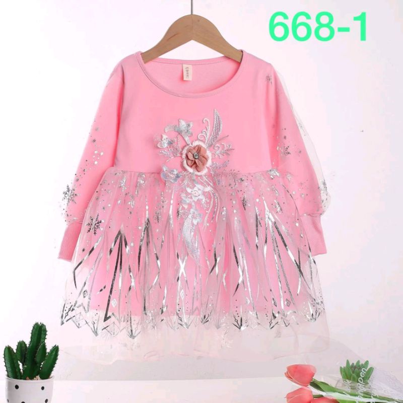 DRESS FROZEN SALJU EMBOS BABY 123 TAHUN IMPORT - HABIBAH ZAHRA STORE MEDAN