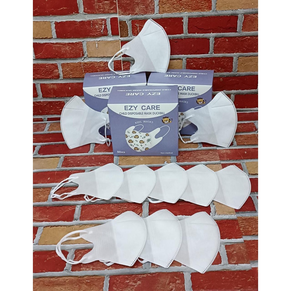 MASKER DUCKBILL WARNA ANAK POLOS HITAM PUTIH 1 BOX ISI 50