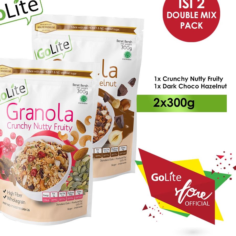 

➤ Granola GoLite Double Mix 300gr (Dark Choco Hazelnut&Crunchy Nutty Fruity Toasted Muesli) ☁