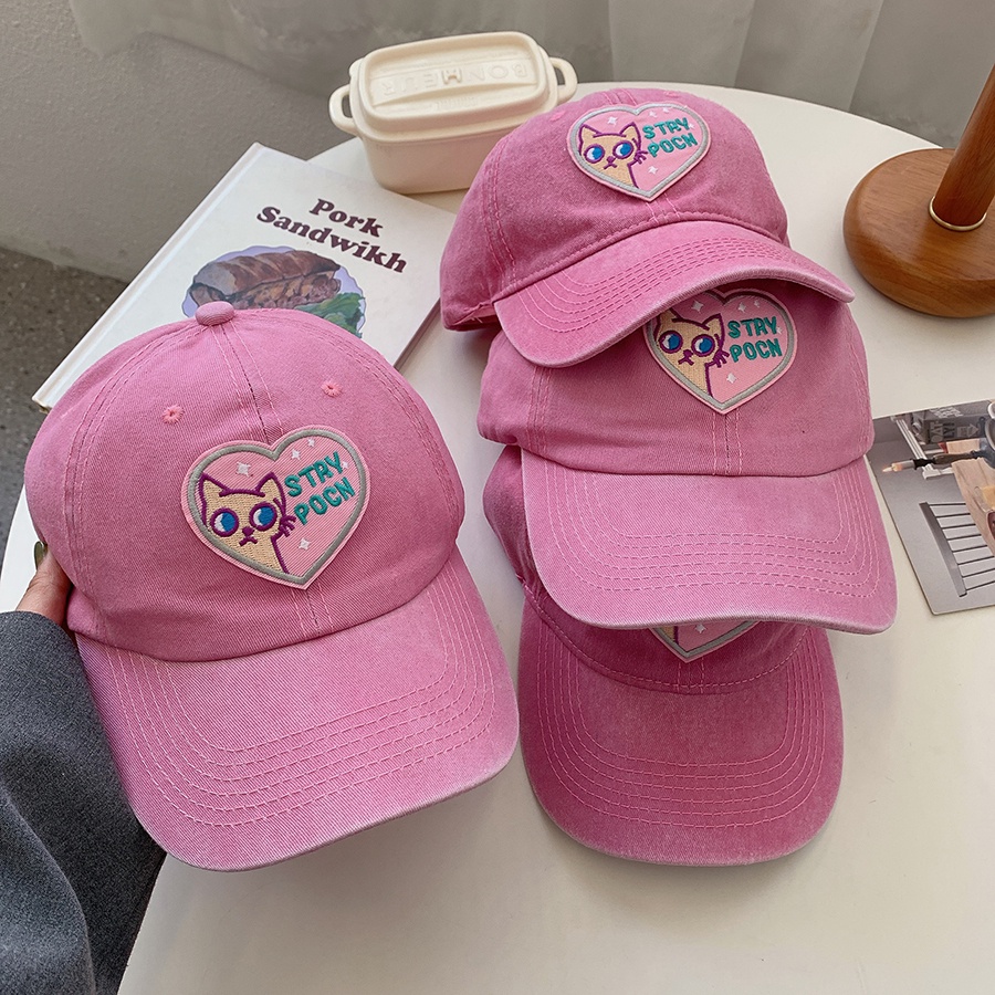 Topi Baseball Pink Retro Versi Korea Tabir Surya Atas Lembut