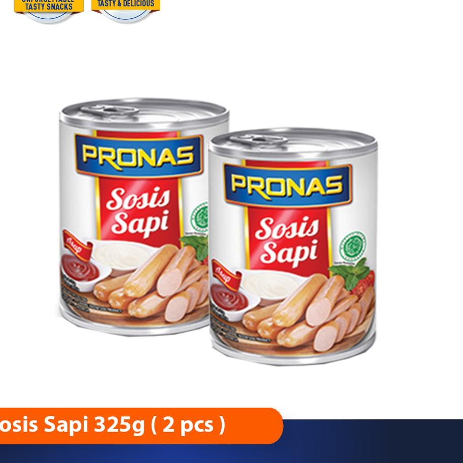 

✽ Pronas Sosis Sapi 325 g dalam kemasan kaleng EOE bundling 2 pcs ♪