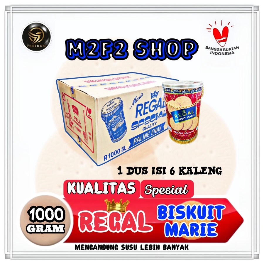 

Biskuit Marie Regal Original Kaleng - 1000 gr | 1 kg (Kemasan Karton)