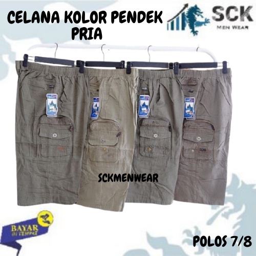 Celana Kolor Import 7/8 HD 755 Pria POLOS Melar / Celana Pendek Distro Pinggang Karet Bahan Katun Halus - sckmenwear GROSIR