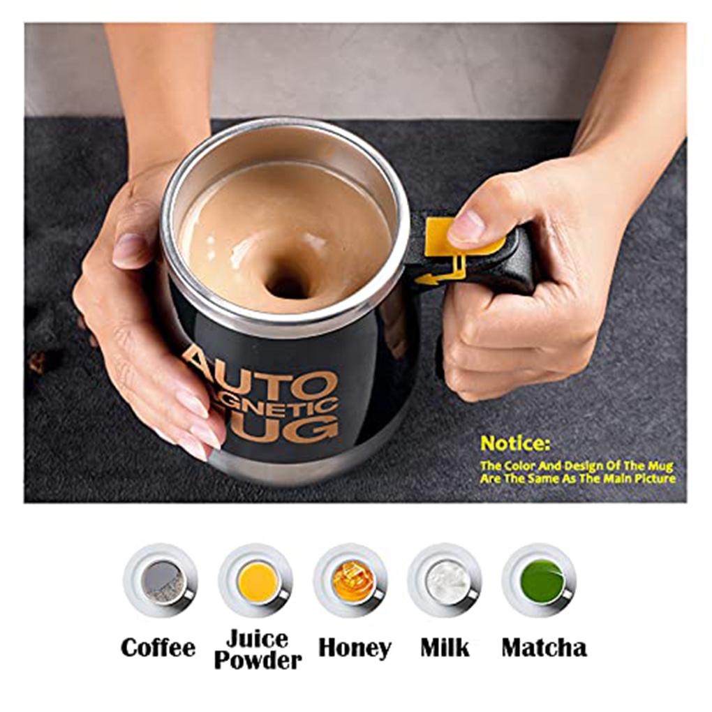 400ml Otomatis Self Stirring Mug Stainless Steel Kopi Teh Mixing Cup Mixer Penyimpanan Air Termal Menyajikan Cangkir Pasokan