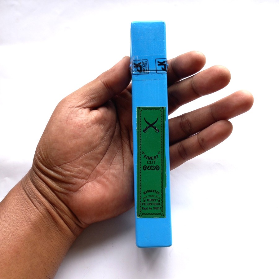 Kikir Gergaji India Segitiga Slim Taper 5" Cap 2 Pedang Box/ Palang