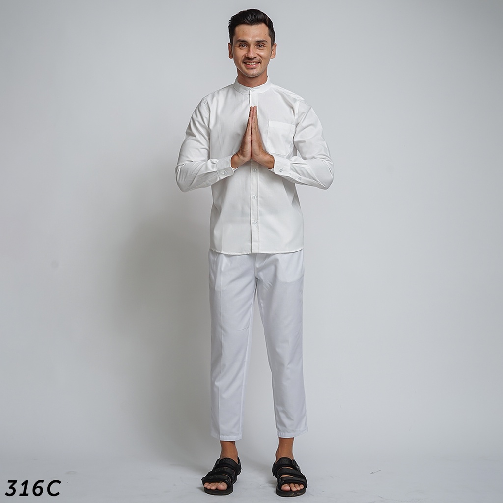 HSRM Ox Shirt 1 Set White Kemeja Kerah Shanghai Lengan Panjang 316 C