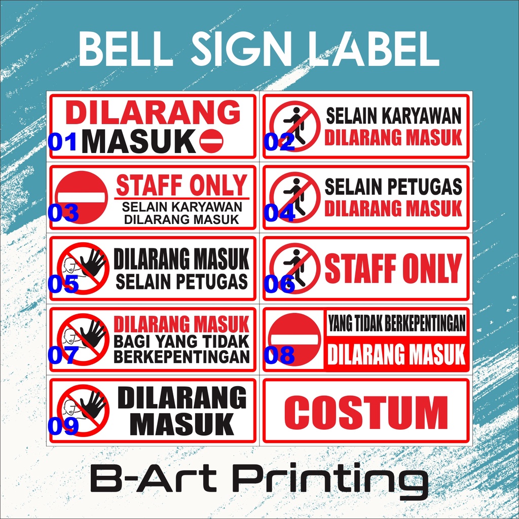 Label Sign Acrylic sign label selain petugas dilarang masuk Selain Karyawan Dilarang Masuk AKRILIK SIGN DILARANG MASUK Akrilik Sign label dilarang masuk kecuali petugas