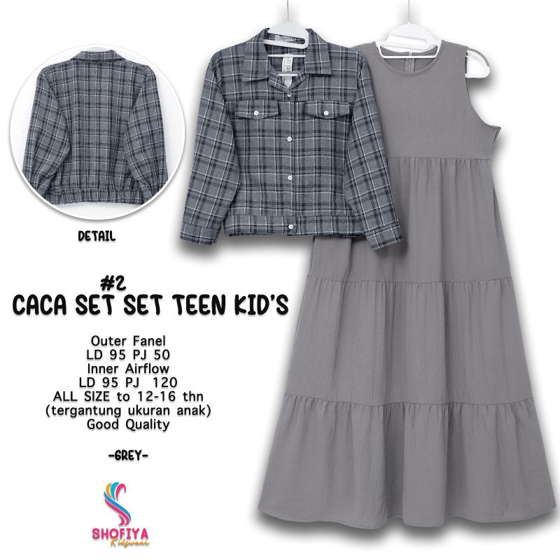 CACA SET TEEN KIDS #2 / MIKA DRESS by shofiya kids