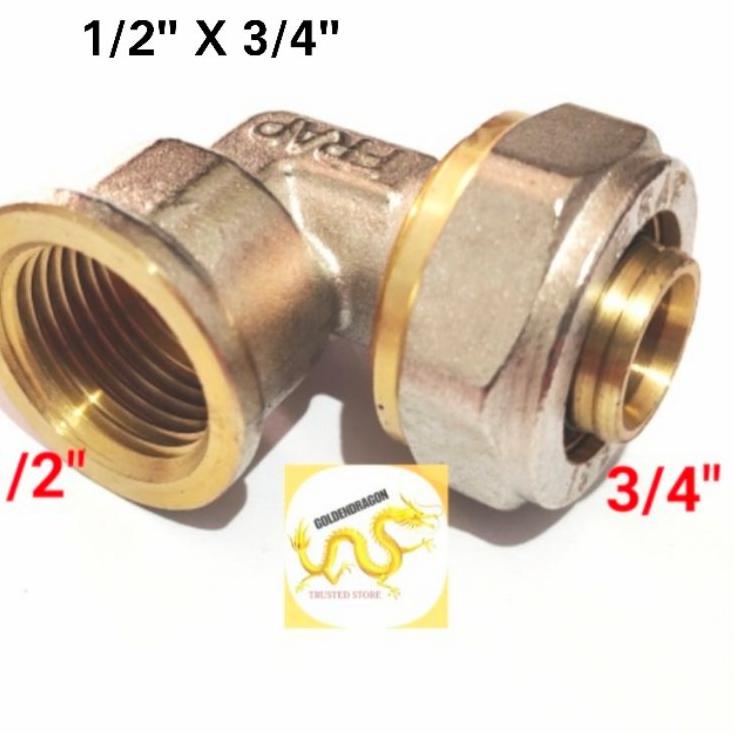 ➳ Elbow drat dalam 1/2 X 3/4 inch FRAP keni sambungan pipa air panas ❁