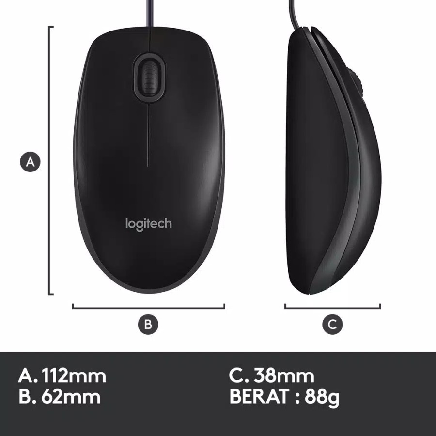 MOUSE USB LOGITECH B100 ORIGINAL