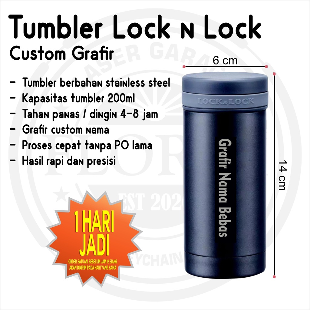 Tumbler Stainless Lock n lock Custom Grafir Nama