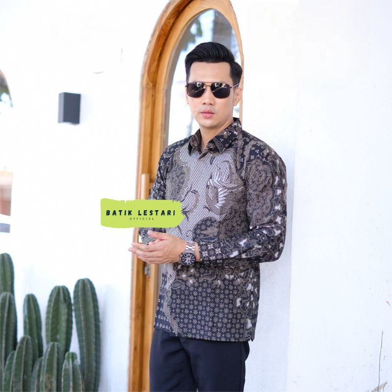 UTUNGGA Kemeja Batik Premium Lengan Panjang Lapis Slimfit Modern Full Furing Katun Halus