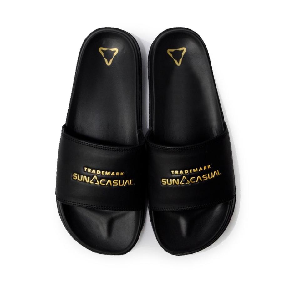 SALE TERBATAS Sun Casual - Proto Black / Gold | Slippers Slide | Sandal Pria