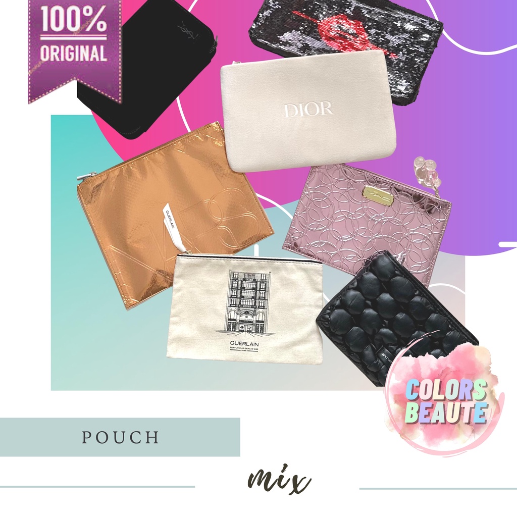 FLASH SALE Pouch Ysl, Mac, Dior, Mufe, Estee lauder | Aneka Pouch Serbaguna