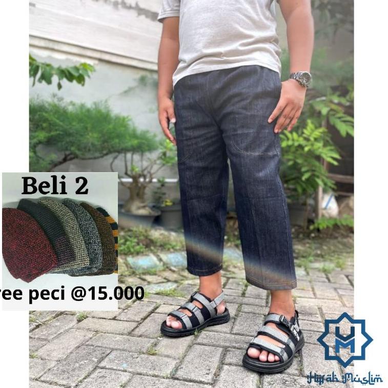 Harga Bersahabat Sirwal Jeans Denim by Hijrah Muslim | celana sirwal pria | celana sirwal dewasa | c