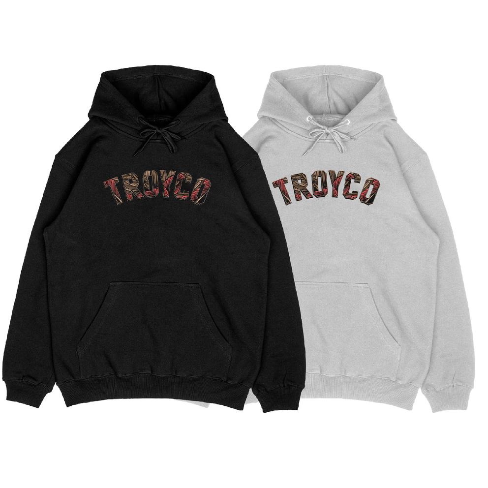 🆒 Troy Company Hoodie Collage Patern Fill Hitam Putih KH 286