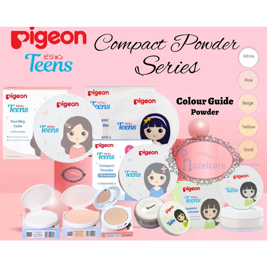 TERMURAH   Pigeon Teens Teen Compact Powder UV Protection Two Way Cake Hypo Squalane - Bedak Remaja