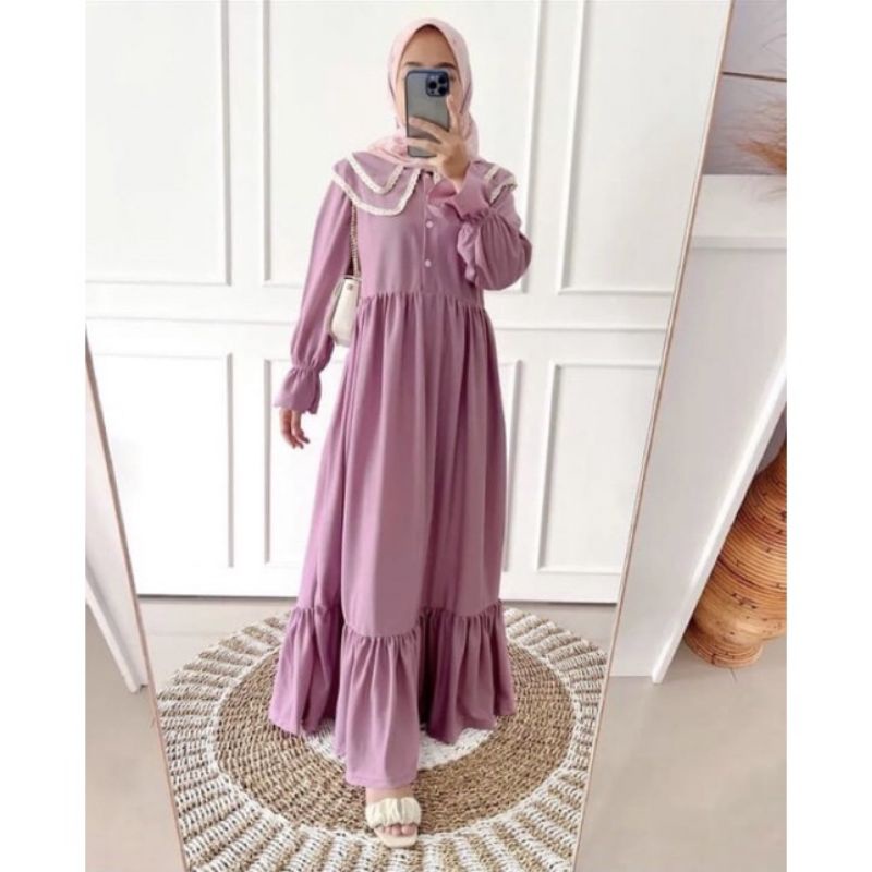 Elfana Gamis Maxy Renda Wanita