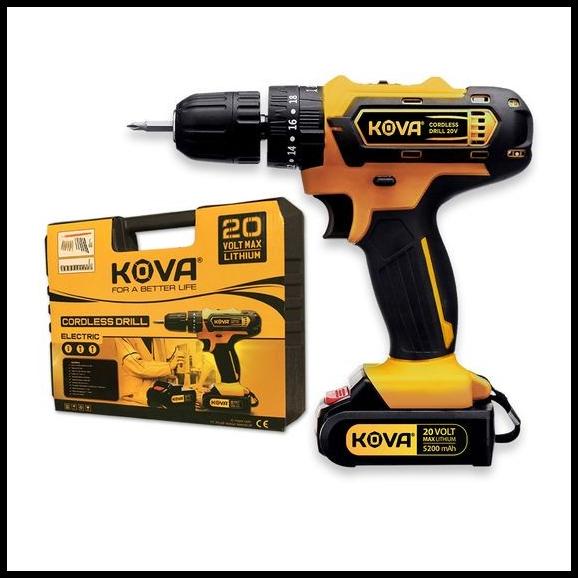 Kova Cordless Impact Drill 20 V Bor Baterai Tembok