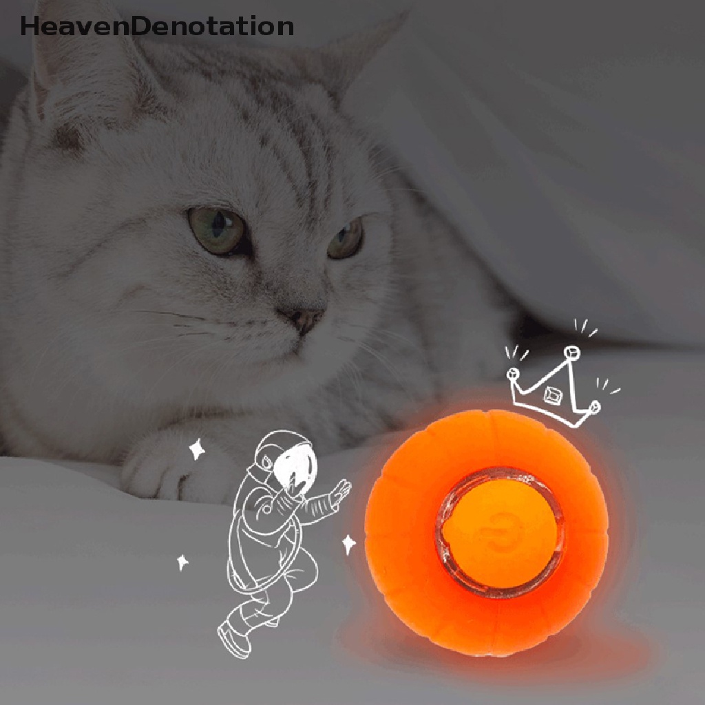 [HeavenDenotation] Pet Smart Cat Toy Electric Bola Kucing Pantul Otomatis Silikon Kucing Mainan Interaktif Mainan Anak Kucing Bergerak Sendiri Untuk Bermain Indoor HDV