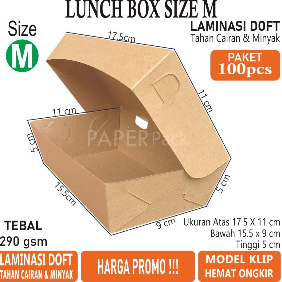 

qog24 PAPER LUNCH BOX CRAFT ECO TEBAL SIZE M POLOS / KEMASAN MAKANAN / PAPER TAKE AWAY/PAKET MURAH Terbukti