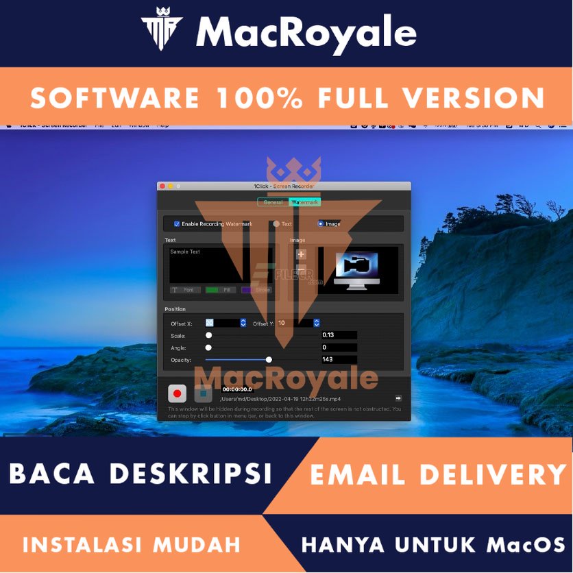[MacOS] 1Click Screen Recorder Full Version Lifetime Full Garansi