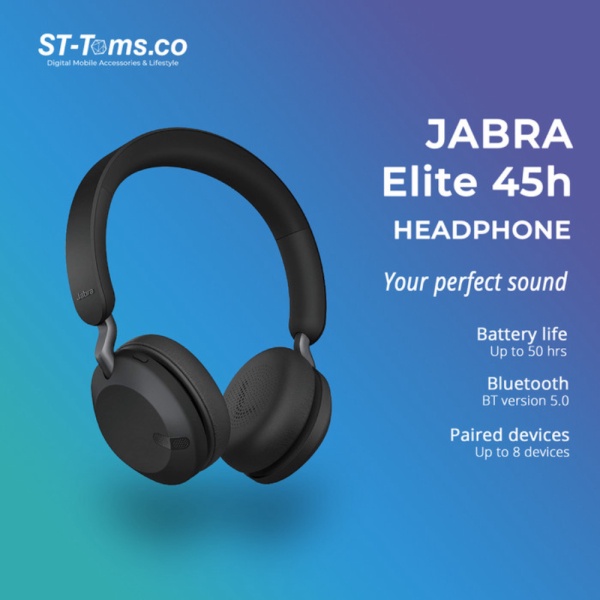 Jual Jabra Elite 45h On Ear Wireless Headphones - Titanium Black Limited