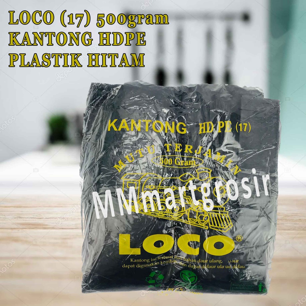Loco Plastik/ Kantong Plastik Hitam/ 500g/ Kantong HDPE 17