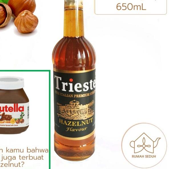 

☋ 650 mL Hazelnut Sirup merk Trieste Syrup Original ☋