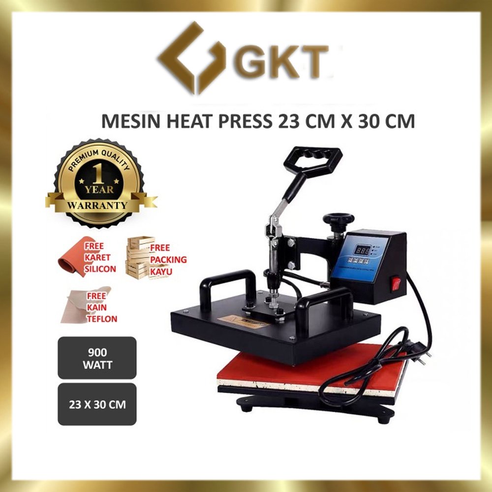 Mesin Heat Press 23 x 30 Sablon Kaos Digital Small Swing Heat Press